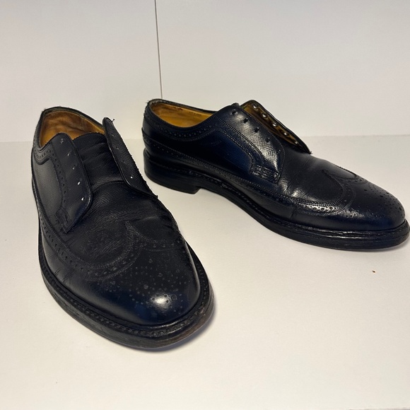 Florsheim Imperial Kenmoor - Black Wingtip Brogues - LWB - size 9.5 D - vintage - Picture 1 of 8